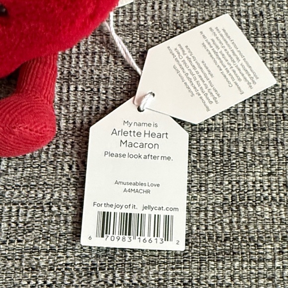 Jellycat Arlette Red Heart Stuffed Animal - Picture 11 of 16